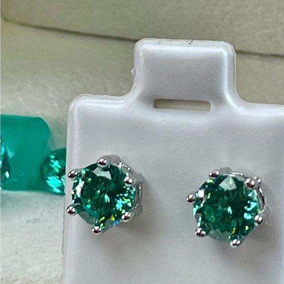 2ct Paraiba Tourmaline Silver 925 Earrings - Picture 5 of 14